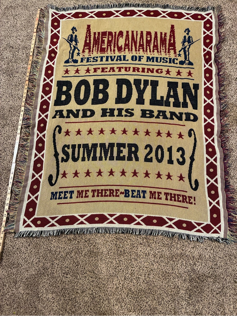 Bob Dylan Americana Festival Woven Throw tapestry throw blanket 2013 tour
